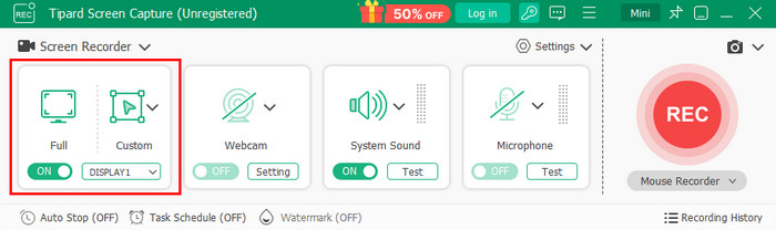 Click Full Or Custom Button