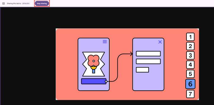 Click Stop Sharing Button