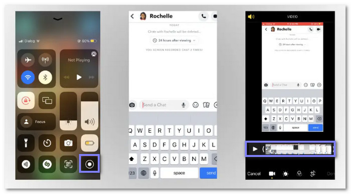 Screen Record on Snapchat with iPhone