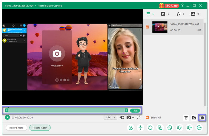View Trim or Save The Recorded Snapchat