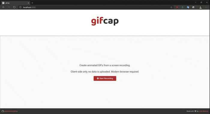 Interface of Gifcap