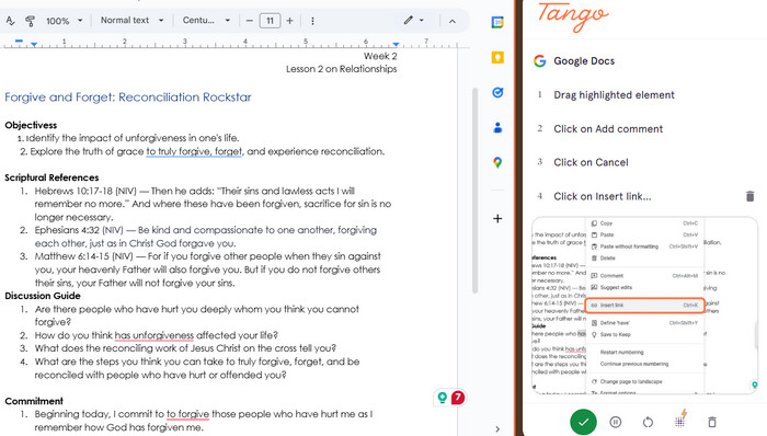 Start Capturing Screen Tango