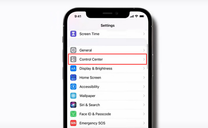 iPhone Open Control Center