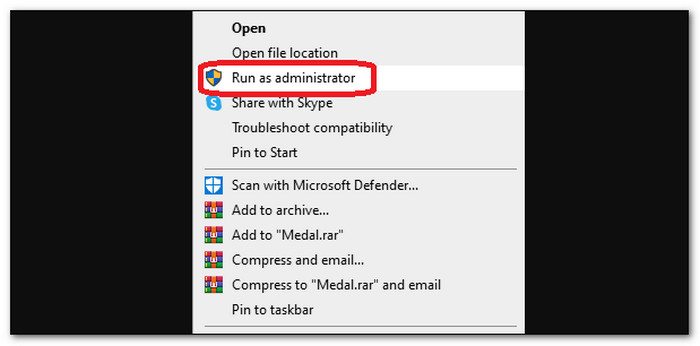 Run Medal As Administrator