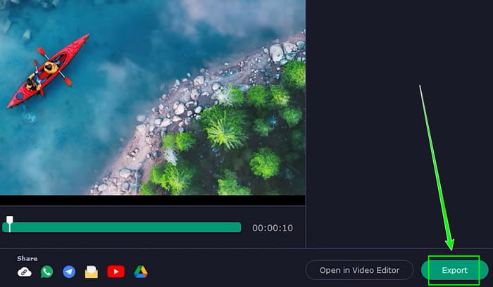 Tap Export Movavi