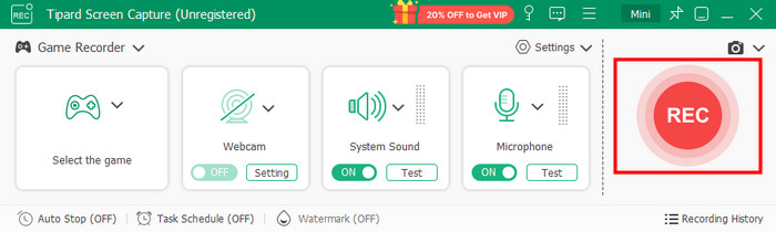 Start Recording Gameplay Tipard