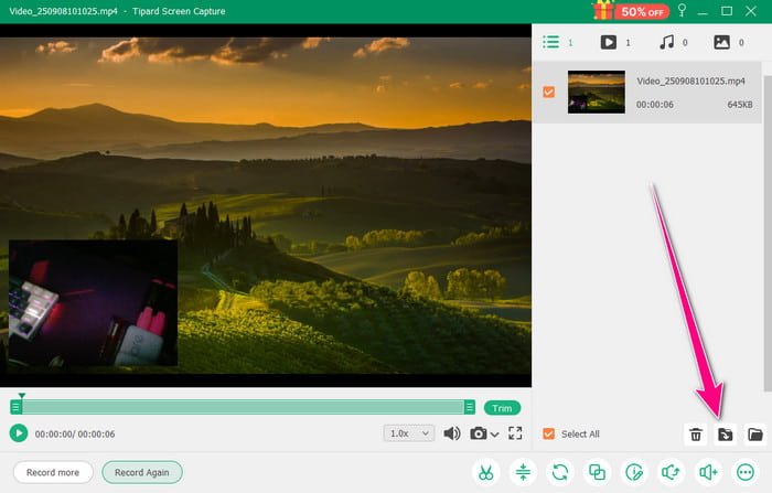Export Save Recorded Video Tipard