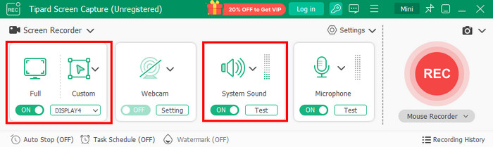 Tipard Screen Capture Custom Full System Sound