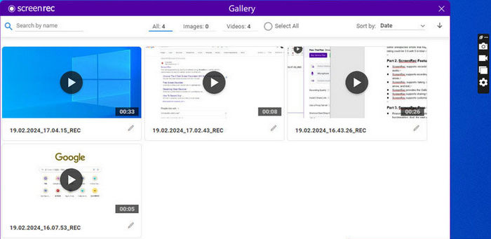 Screensrec Interface