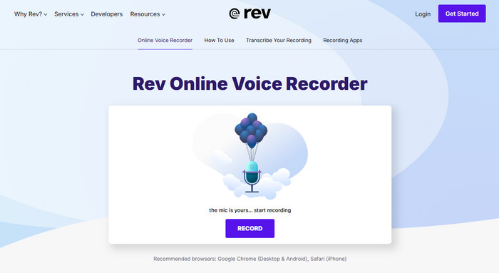 Rev Online Voice Recorder