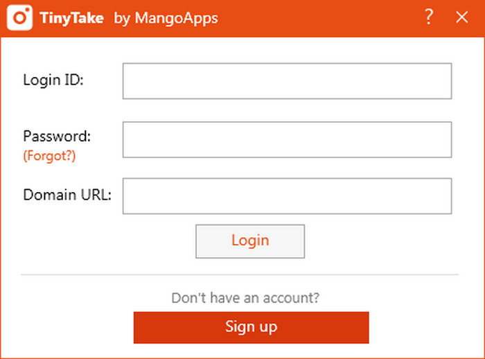 Tinytake Interface