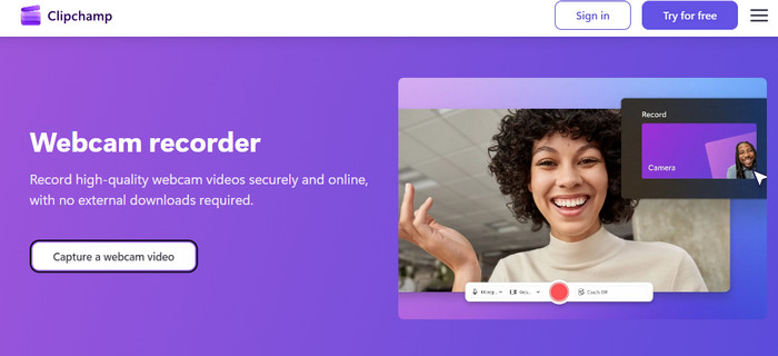 Clipchamp Webcam Recorder