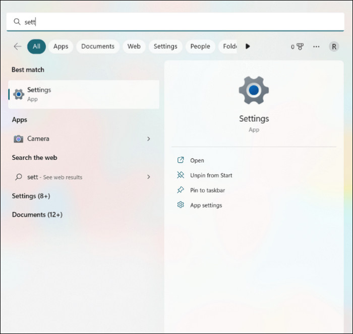 Open Settings