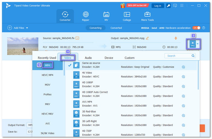 Choose MP4 AS The Container