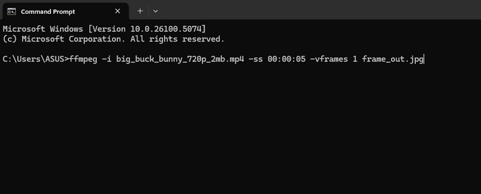 Extract Single Frames FFmpeg