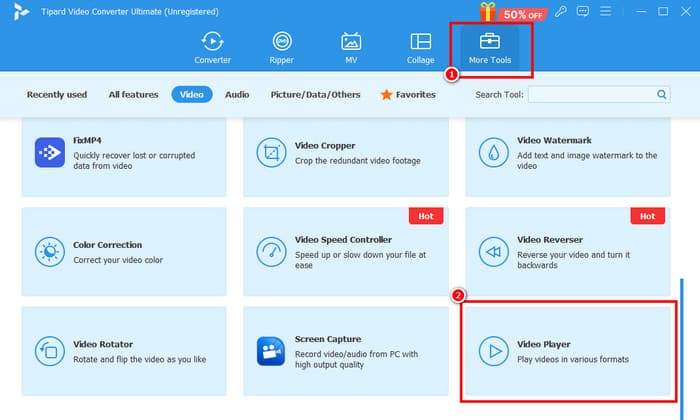 More Tools Video Player Plus Tipard