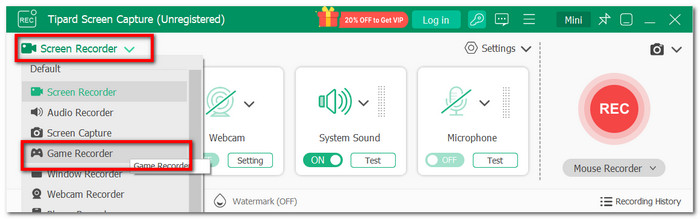 Tipard Game Recorder
