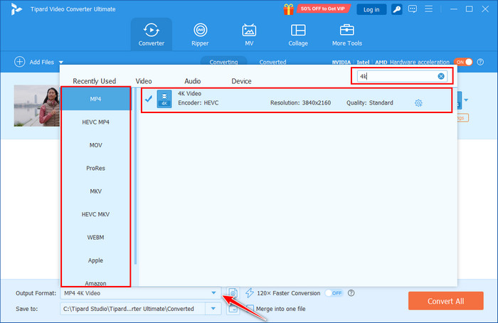 Choose 4K Resolution