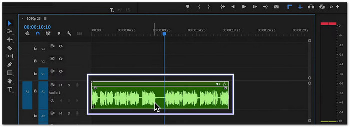 Select your audio clip in the timeline