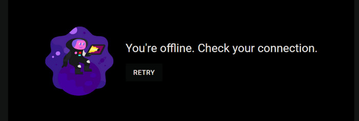 YouTube Offline Error