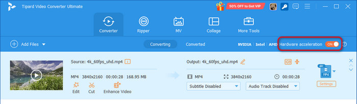 Turn on Hardware Acceleration
