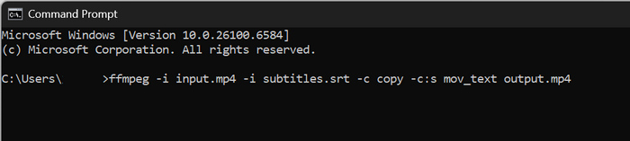 Add Soft Subtitiles to MP4 in FFmepg