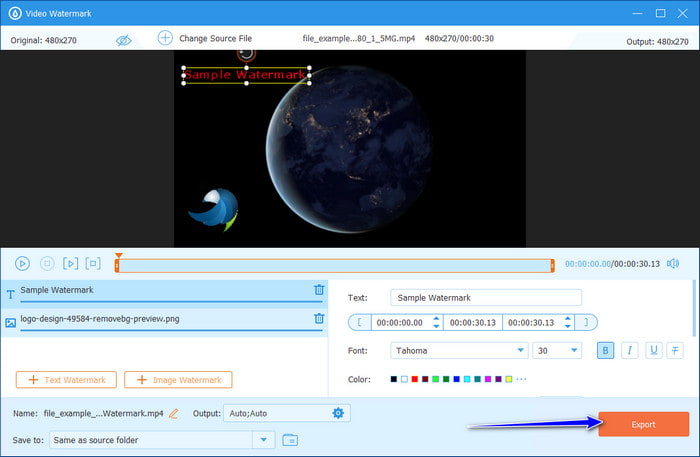 Export Video Watemarked