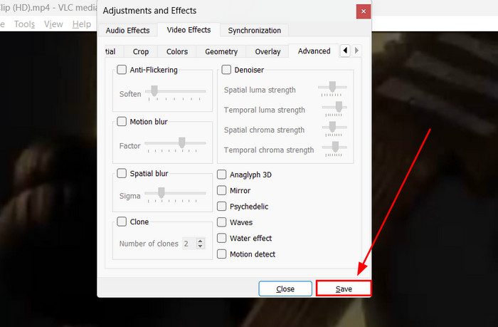 VLC Save Video Adjustment