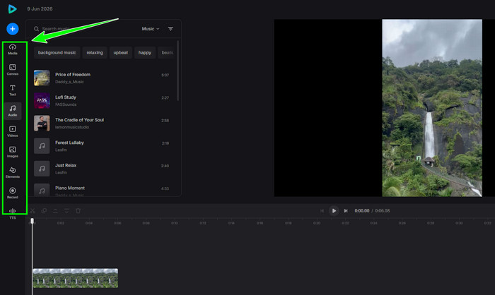 Left Tab Features Clideo