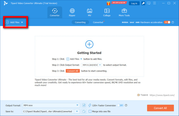 Tipard Add Files Button