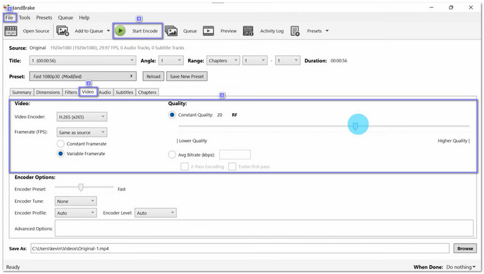 Handbrake Compress H264 Videos