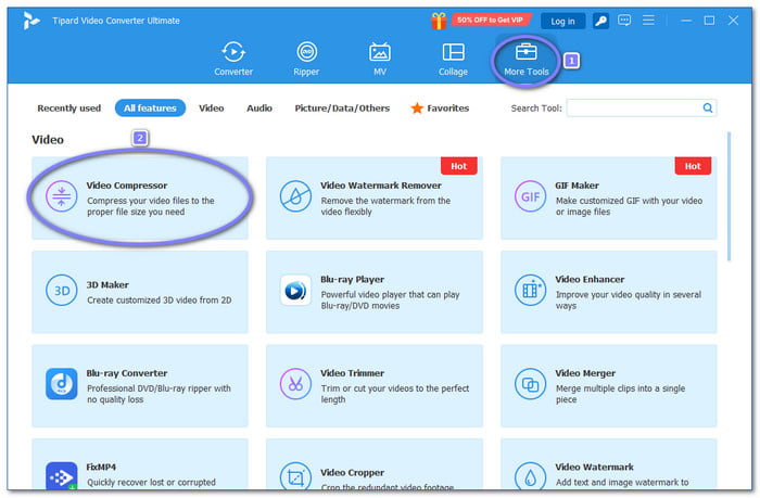 Select Video Compressor from The List