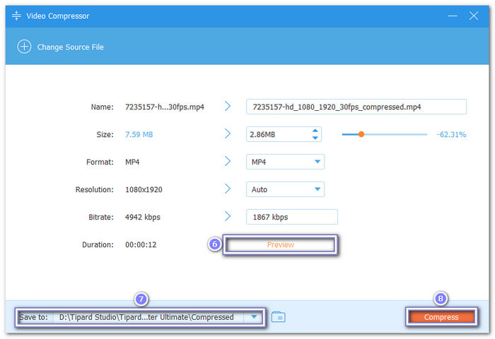 Choose a Folder And Start Compression