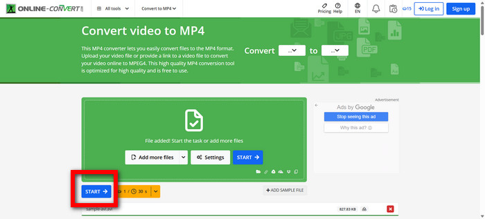 Start Button Online Convert