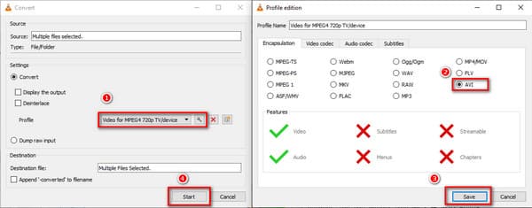 VLC Save AVI File