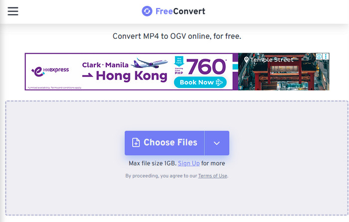 Click Choose Files Button