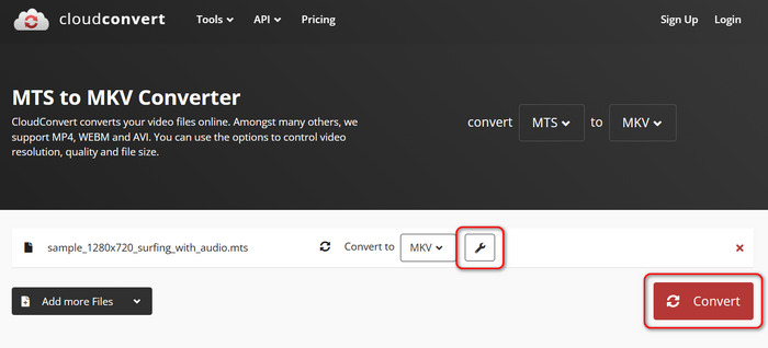 Convert M2ts Files to MKV with CloudConvert