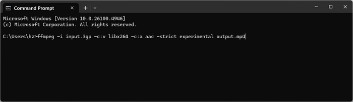 Convert 3GP to MP4 with FFmpeg