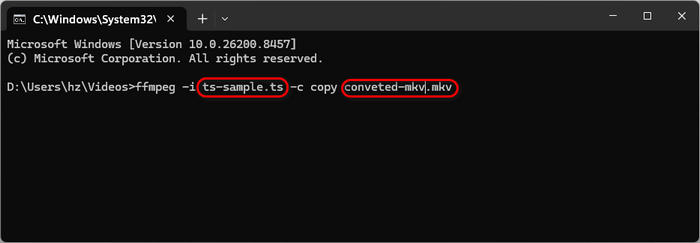 FFmpeg TS to MKV Conversion