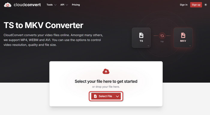 Upload TS Videos to CloudConvert