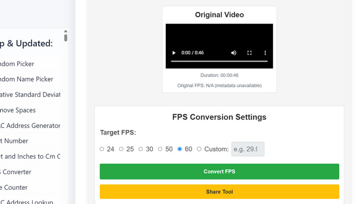 Online FPS Converter