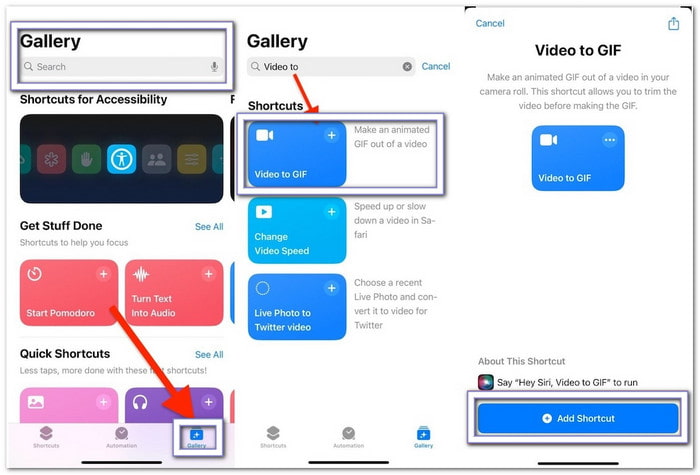 Using Shortcuts App to Convert Video to GIF