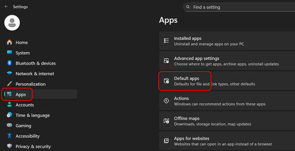 Select Default Apps
