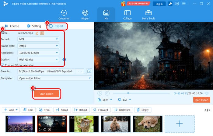 Export Save Video Tipard
