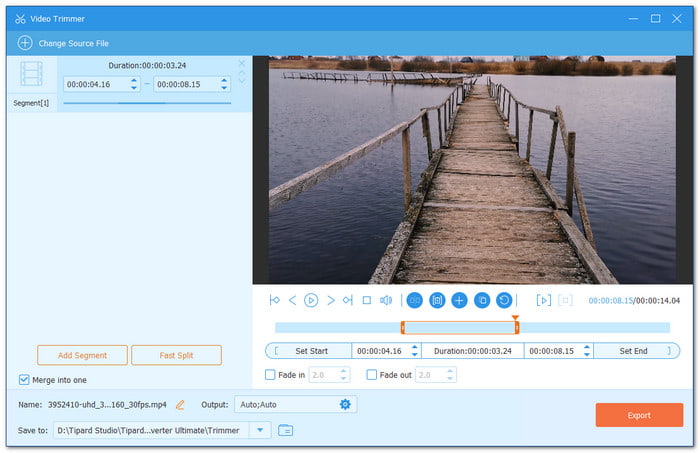 Tipard Video Converter Ultimate Cut Videos on The Desktop