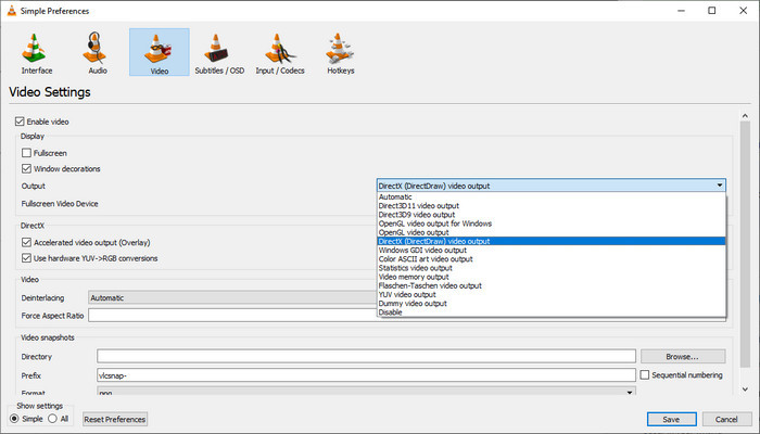 Change Video Output