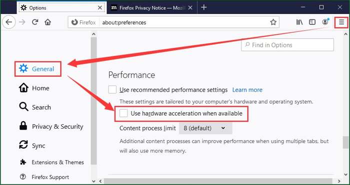 Acceleration Firefox