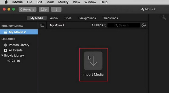 Import Video in iMovie