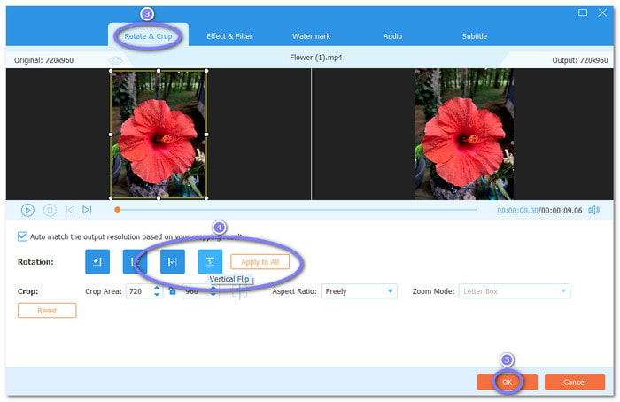 Select Horizontal Or Vertical Flip