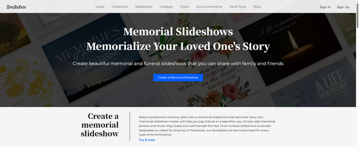 Smilebox Interface